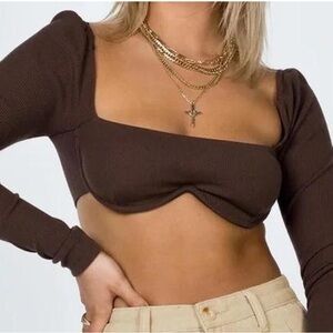 Brown Princess Polly Women's Brown Crop-top